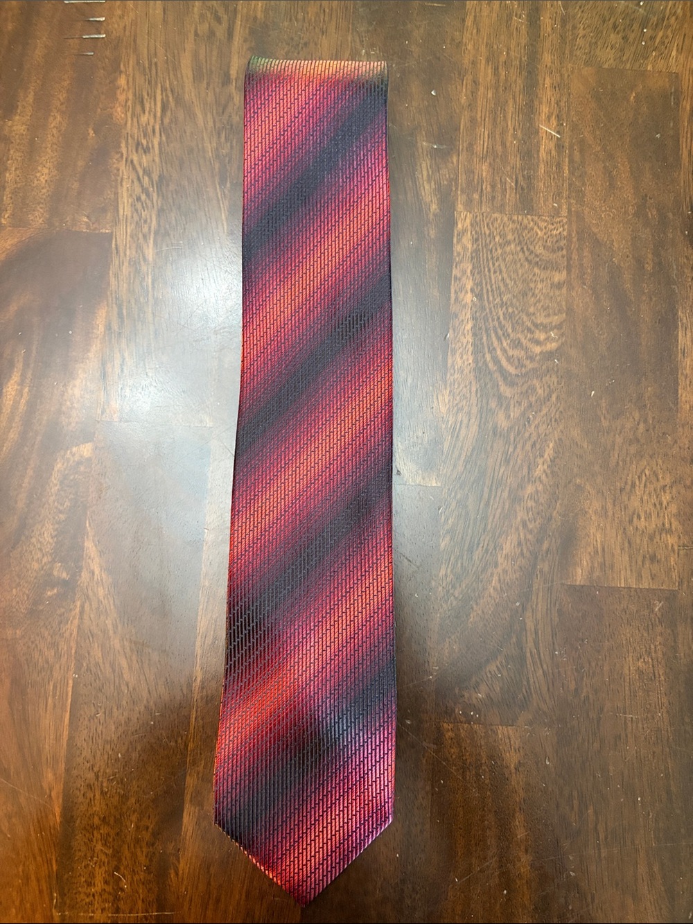 John Ashford Red and Black Diagonal Stripe Tie (Machine Washable!)